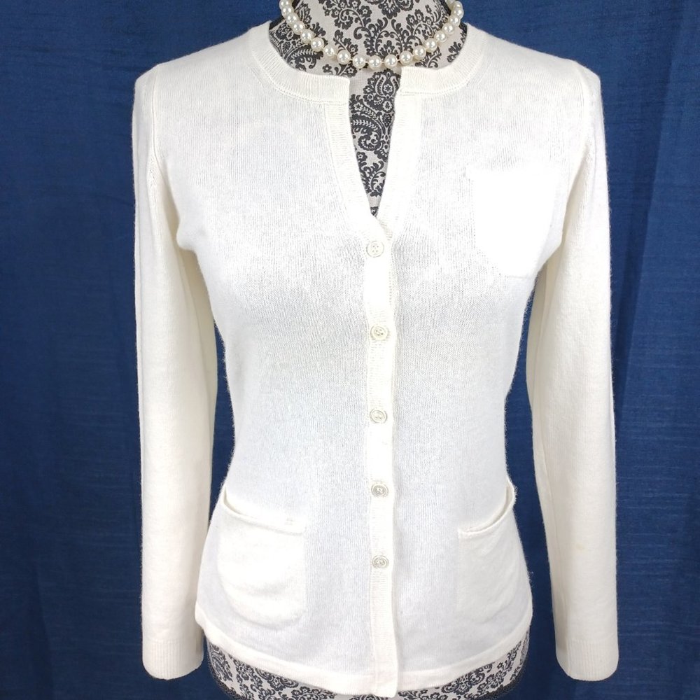 RICHARD GRAND Sweater Cashmere LS 3 Pocket Cardigan S